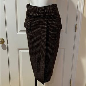 Elegant Brown Polka Dot Skirt